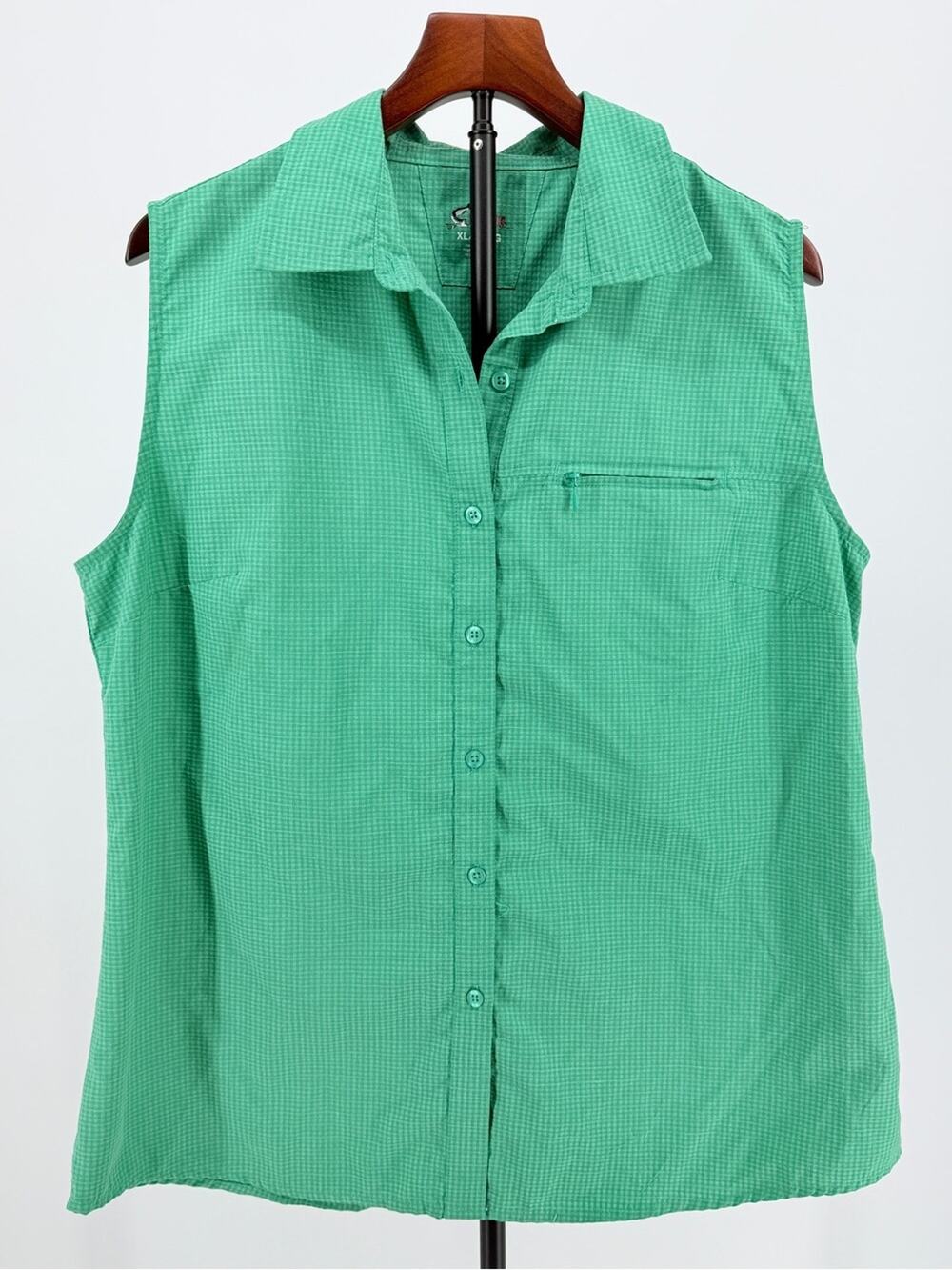 XLT World Wide Sportsman Sleeveless Polo Button Front Collared Top Women XL Tall